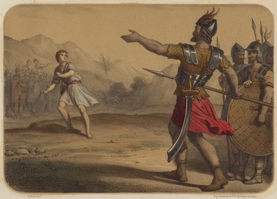 Góliát dacol Dáviddal alkotó: Jean Baptiste Auguste Leloir