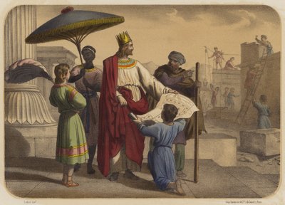 Salamon építi a templomot alkotó: Jean Baptiste Auguste Leloir