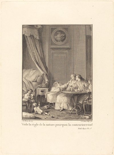 Ez a természet szabálya, miért szeged meg? alkotó: Jean Baptiste Blaise Simonet after Jean Michel Moreau