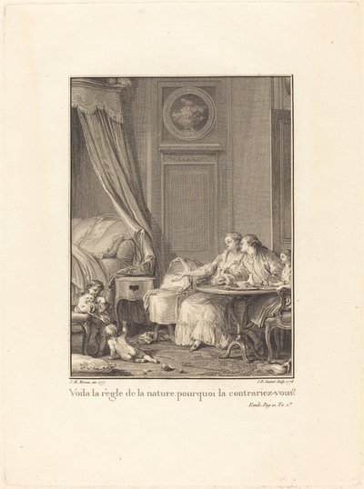 Ez a természet szabálya, miért szeged meg? alkotó: Jean Baptiste Blaise Simonet after Jean Michel Moreau