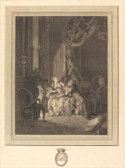 A tete-a-tete veszélye alkotó: Jean Baptiste Blaise Simonet after Pierre Antoine Baudouin