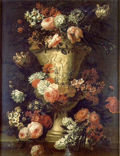 Tulipánok, pünkösdi rózsa és egyéb virágok alkotó: Jean Baptiste Bosschaert