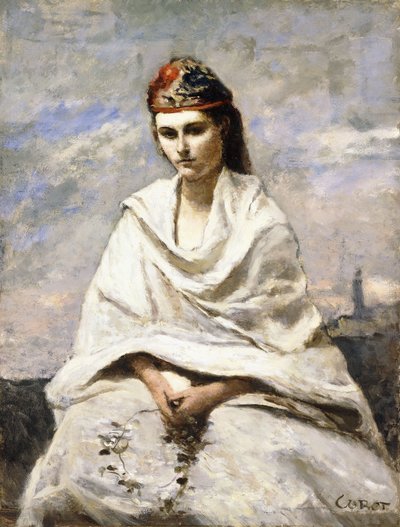 Egy fiatal görög fehér kendővel, 1868-70 körül alkotó: Jean Baptiste Camille Corot