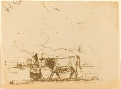 Tehén és tartója A tehén és tartója, 1860. alkotó: Jean Baptiste Camille Corot