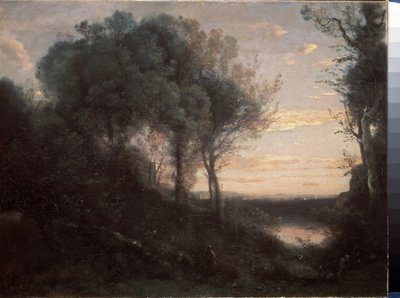Este, 1860 körül (Olaj, vászon) alkotó: Jean Baptiste Camille Corot