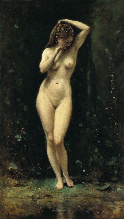 Franciául:  Diana fürdés (A szökőkút) alkotó: Jean-Baptiste-Camille Corot