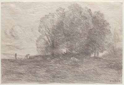 Fák csoportja alkotó: Jean Baptiste Camille Corot