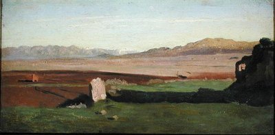 Olasz táj, 1826 körül (olaj, tábla) alkotó: Jean Baptiste Camille Corot