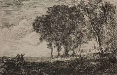 Olasz táj, c. 1865. alkotó: Jean Baptiste Camille Corot