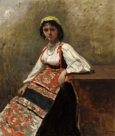 Olasz nő (La Morieri) alkotó: Jean Baptiste Camille Corot