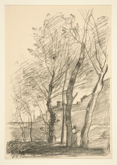 La Lecture sous les arbres (Olvasás a fák alatt) alkotó: Jean Baptiste Camille Corot