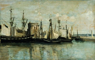 La Rochelle, a szárazdokk bejárata alkotó: Jean Baptiste Camille Corot