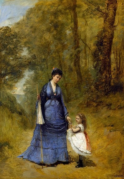 Madame Stumpf és lánya. 1872 alkotó: Jean Baptiste Camille Corot