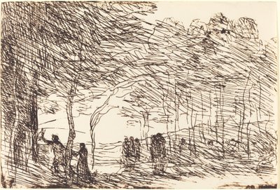Orpheus vezető Eurydice Orphe magával ragadó Eurydice, 1860. alkotó: Jean Baptiste Camille Corot