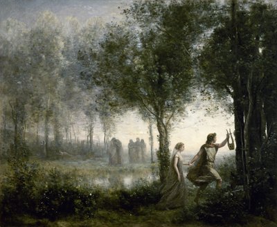 Orfeusz kivezeti Eurüdikét az alvilágból alkotó: Jean-Baptiste-Camille Corot
