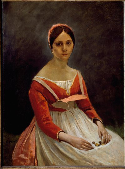 A lány portréja (olaj, vászon alkotó: Jean Baptiste Camille Corot