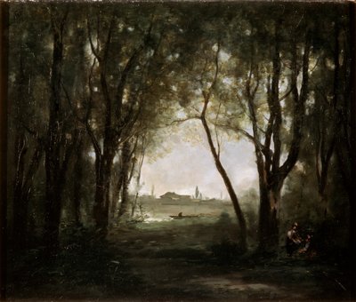 Jelenet egy tó mellett, 1860-1873. alkotó: Jean Baptiste Camille Corot