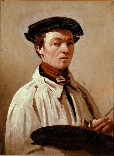 Önarckép. Jean Baptiste Camille Corot (1796-1875) festménye. Olajfestmény. Mérete: 34x25 cm. Firenze, Uffizi Képtár alkotó: Jean Baptiste Camille Corot