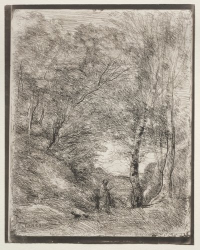 Die Gärten des Horaz, Originaldruck 1855, gedruckt 1921 von Jean Baptiste Camille Corot