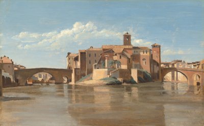 San Bartolomeo szigete és hídja, Róma alkotó: Jean Baptiste Camille Corot