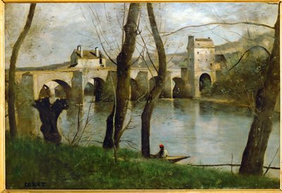 Die Brücke von Mantes, Frankreich von Jean-Baptiste-Camille Corot