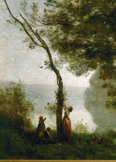 Fa és nő. Mortefontaine-i emléktárgy, Franciaország ... alkotó: Jean-Baptiste-Camille Corot