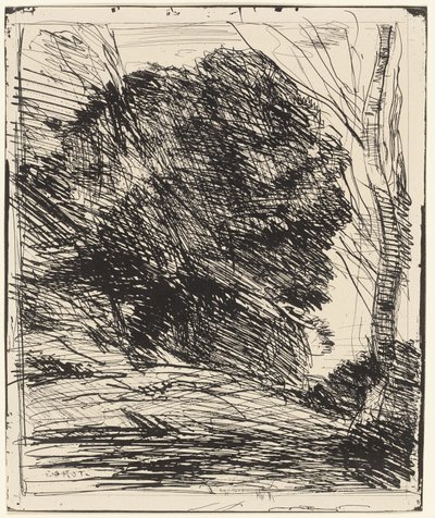 Fák a hegyoldalban alkotó: Jean Baptiste Camille Corot