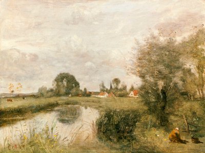 Arleux kilátása a Palluel-mocsarakról, 1873 alkotó: Jean Baptiste Camille Corot