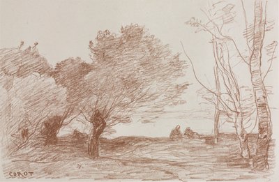 Fűz és nyárfák alkotó: Jean Baptiste Camille Corot