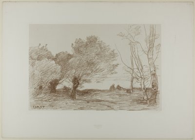 Fűz és fehér nyár alkotó: Jean Baptiste Camille Corot