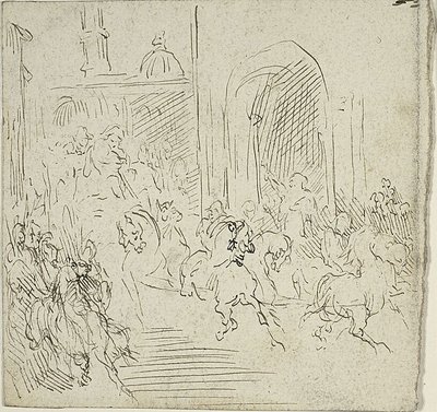 Lovas jelenet a városban alkotó: Jean-Baptiste Carpeaux