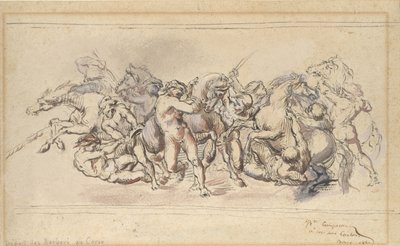 A Barberi-lovak versenyének kezdete, Róma, 1860. alkotó: Jean-Baptiste Carpeaux
