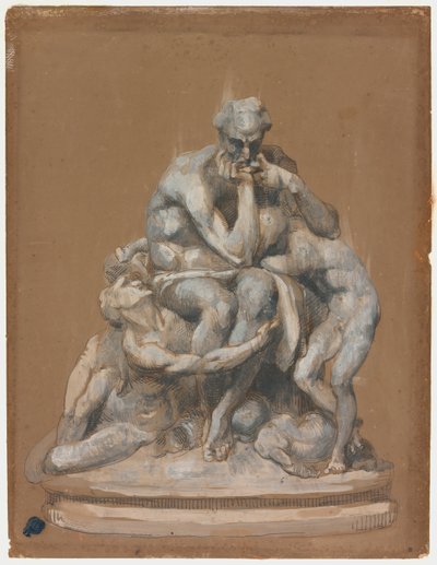 Tanulmány az Ugolino szobor és gyermekei számára alkotó: Jean-Baptiste Carpeaux