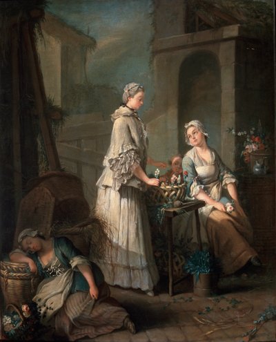 Egy virágos lány, c1795-c1799. alkotó: Jean Baptiste Charpentier the Elder