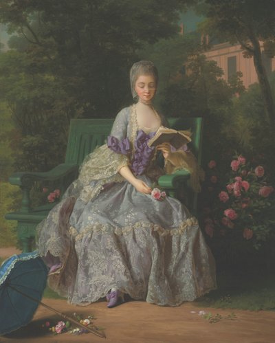 Savoyai Marie Thérèse Louise, Princesse de Lamballe (1749-1792) portréja, egész alakban ül, lila ruhában. alkotó: Jean Baptiste Charpentier the Elder
