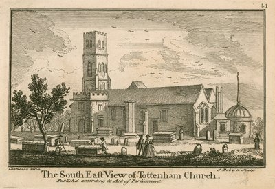 A Tottenham Church délkeleti nézete, London alkotó: Jean Baptiste Claude Chatelain