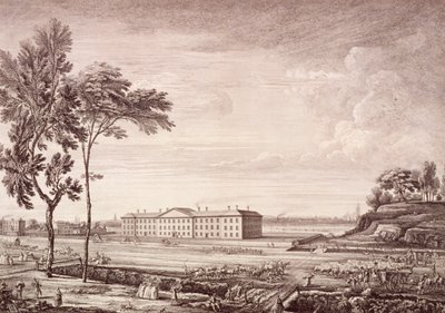 Kilátás a londoni kórházra a Whitechapel Roadon, 1753 alkotó: Jean Baptiste Claude Chatelain