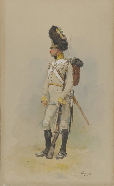 A városi őrség álló gránátosa, 1891. alkotó: Jean-Baptiste Edouard Detaille