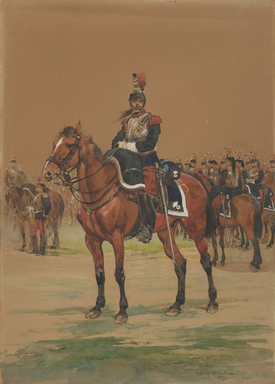Francia Cuirassier, 1872. alkotó: Jean-Baptiste Edouard Detaille