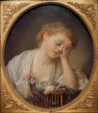 A fiatal lány, aki elsírja döglött madarát alkotó: Jean Baptiste Greuze