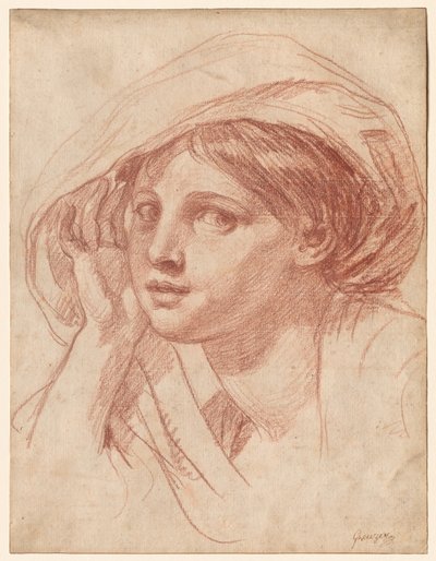 Egy fiatal nő feje, c. 1785. alkotó: Jean Baptiste Greuze