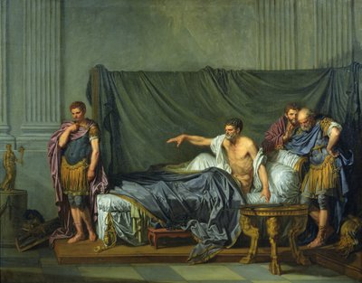 Perselus császár megdorgálja fiát, Caracallát, amiért meg akarta gyilkolni, 1769 alkotó: Jean Baptiste Greuze