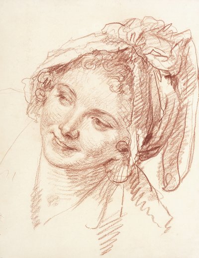 Egy balra hajló fiatal lány feje, alkotó: Jean Baptiste Greuze