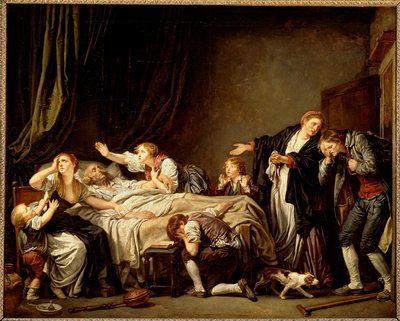 A fia megbüntetett (olaj, vászon alkotó: Jean Baptiste Greuze