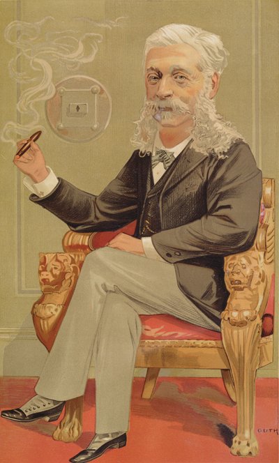 Baron Alphonse de Rothschild, illusztráció a Vanity Fairből, 1894 színes litó alkotó: Jean Baptiste Guth