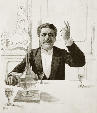 Henry Becque (1837-1899) francia drámaíró portréja - Florian sírja Jean-Baptiste Guth (1883-1921) után - Megjelent a Revue illustree, kb. 1890 alkotó: Jean Baptiste Guth