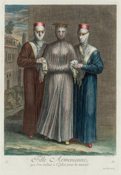 Örmény menyasszony az esküvő előtt, 1714. alkotó: Jean-Baptiste Haussard