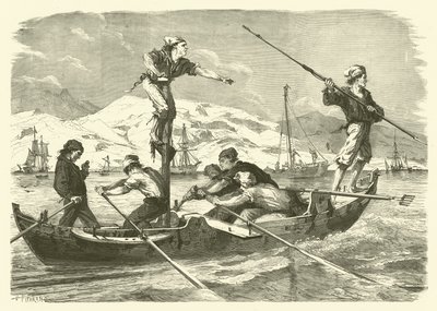 Kardhal halászata Szicília partjainál (metszet) alkotó: Jean Baptiste Henri Durand-Brager