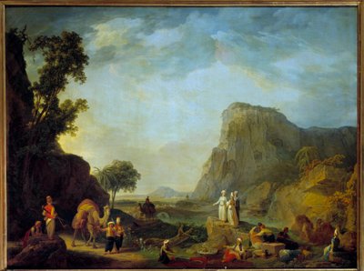 Keleti tájkép, Jean Baptiste Hilaire (1753-1822 kb.) 19. század V. 0,65x0,85 m alkotó: Jean-Baptiste Hilaire