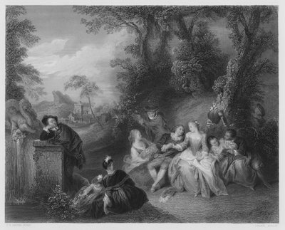 Fete-Champetre, a képről a Királyi Gyűjteményben (metszet) alkotó: Jean Baptiste Joseph (after) Pater